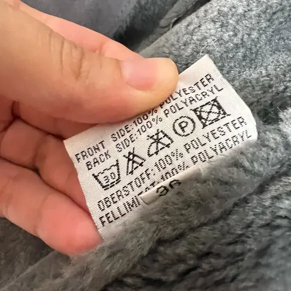 Balmain Authentic Gray Faux Fur Lined Faux Suede Belted Winter Coat Size Small